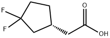 Cyclopentaneacetic acid, 3,3-difluoro-, (1R)- Structure