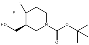 (S)-tert-butyl 4,4-difluoro-3-(hydroxymethyl)piperidine-1-carboxylate 구조식 이미지