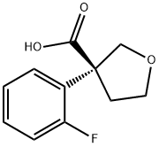 3-Furancarboxylic acid, 3-(2-fluorophenyl)tetrahydro-, (3S)- Structure