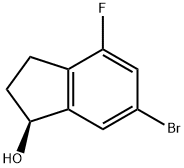 1H-Inden-1-ol, 6-bromo-4-fluoro-2,3-dihydro-, (1S)- Structure