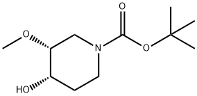 1,1-Dimethylethyl (3R,4S)-4-hydroxy-3-methoxy-1-piperidinecarboxylate 구조식 이미지