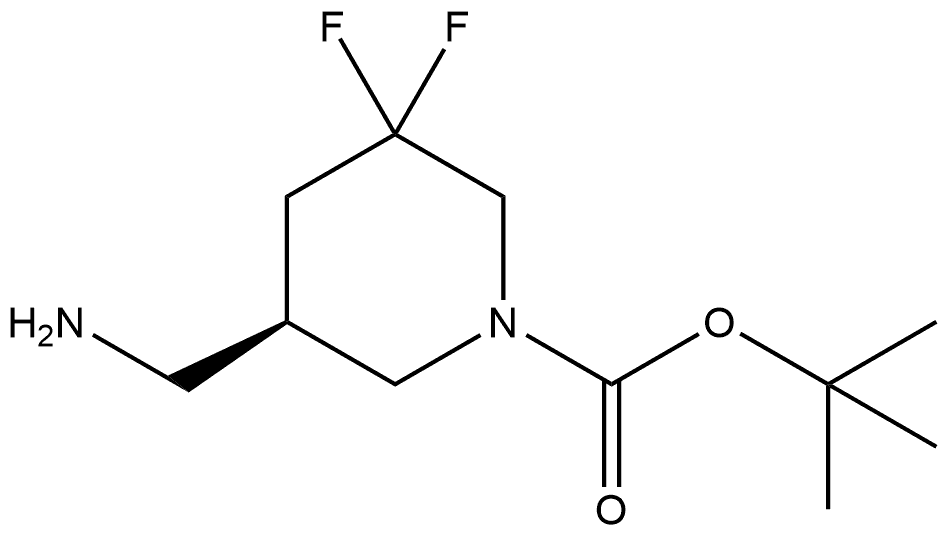 tert-butyl (R)-5-(aminomethyl)-3,3-difluoropiperidine-1-carboxylate 구조식 이미지