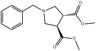 3,4-Pyrrolidinedicarboxylic acid, 1-(phenylmethyl)-, 3,4-dimethyl ester, (3R,4R)- Structure