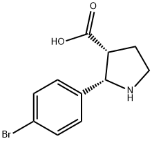 3-Pyrrolidinecarboxylic acid, 2-(4-bromophenyl)-, (2S,3R)- 구조식 이미지