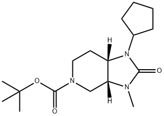 5H-Imidazo[4,5-c]pyridine-5-carboxylic acid, 1-cyclopentyloctahydro-3-methyl-2-oxo-, 1,1-dimethylethyl ester, (3aR,7aS)- Structure