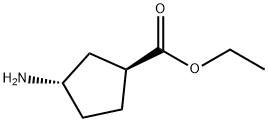 Cyclopentanecarboxylic acid, 3-amino-, ethyl ester, (1S,3S)- Structure