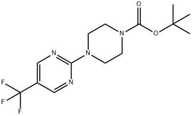 1-Piperazinecarboxylic acid, 4-[5-(trifluoromethyl)-2-pyrimidinyl]-, 1,1-dimethylethyl ester Structure