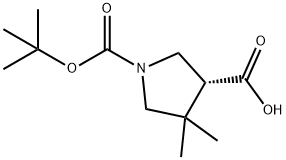 1,3-Pyrrolidinedicarboxylic acid, 4,4-dimethyl-, 1-(1,1-dimethylethyl) ester, (3R)- Structure