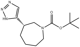 1H-Azepine-1-carboxylic acid, hexahydro-3-(1H-1,2,3-triazol-5-yl)-, 1,1-dimethylethyl ester, (3S)- 구조식 이미지