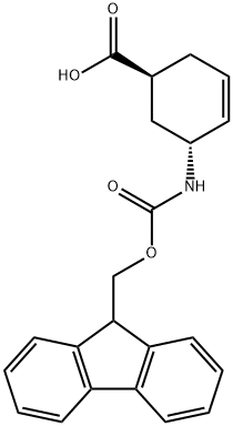 (1S, 5R)-5-(9H-Fluoren-9-ylmethoxycarbonylamino)-cyclohex-3-enecarboxylic acid Structure