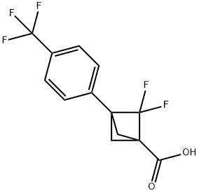 2,2-Difluoro-3-[4-(trifluoromethyl)phenyl]bicyclo[1.1.1]pentane-1-carboxylic acid Structure