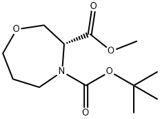 1,4-Oxazepine-3,4(5H)-dicarboxylic acid, tetrahydro-, 4-(1,1-dimethylethyl) 3-methyl ester, (3R)- 구조식 이미지