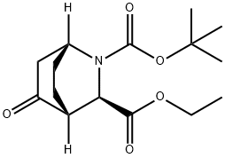 2-(1,1-Dimethylethyl) 3-ethyl (1R,3R,4R)-5-oxo-2-azabicyclo[2.2.2]octane-2,3-dicarboxylate 구조식 이미지