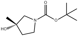 1-Pyrrolidinecarboxylic acid, 3-hydroxy-3-methyl-, 1,1-dimethylethyl ester, (3S)- Structure