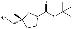 (R)-3-Aminomethyl-3-methyl-pyrrolidine-1-carboxylic acid tert-butyl ester 구조식 이미지