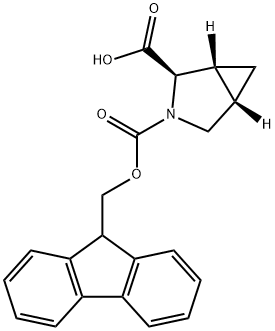 3-Azabicyclo[3.1.0]hexane-2,3-dicarboxylic acid, 3-(9H-fluoren-9-ylmethyl) ester, (1R,2R,5S)- Structure