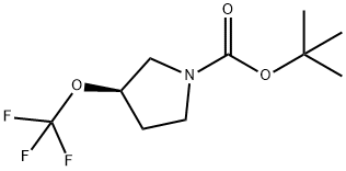 1-Pyrrolidinecarboxylic acid, 3-(trifluoromethoxy)-, 1,1-dimethylethyl ester, (3R)- Structure