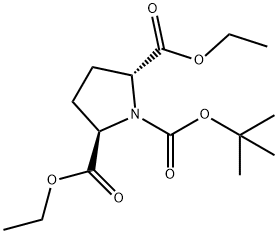1,2,5-Pyrrolidinetricarboxylic acid, 1-(1,1-dimethylethyl) 2,5-diethyl ester, (2R,5R)- Structure