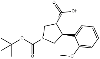 (3R,4S)-1-(tert-Butoxycarbonyl)-4-(2-methoxyphenyl)pyrrolidine-3-carboxylic acid Structure