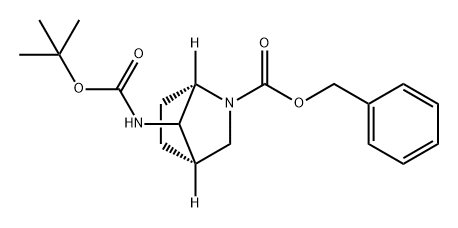 2-Azabicyclo[2.2.1]heptane-2-carboxylic acid, 7-[[(1,1-dimethylethoxy)carbonyl]amino]-, phenylmethyl ester, (1S,4S)- Structure