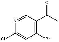 Ethanone, 1-(4-bromo-6-chloro-3-pyridinyl)- Structure