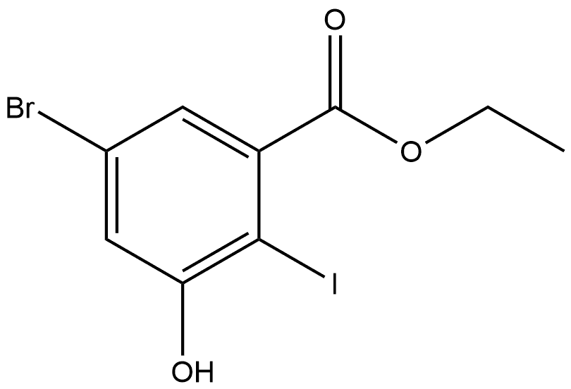 Ethyl 5-bromo-3-hydroxy-2-iodobenzoate Structure