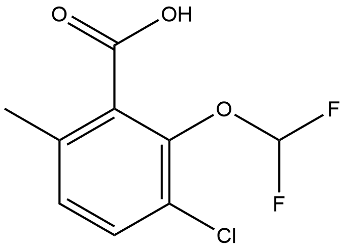 3-chloro-2-(difluoromethoxy)-6-methylbenzoic acid Structure