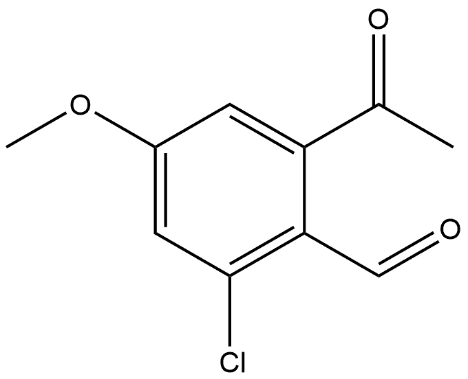 2-Acetyl-6-chloro-4-methoxybenzaldehyde Structure