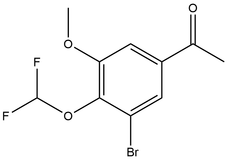 1-[3-Bromo-4-(difluoromethoxy)-5-methoxyphenyl]ethanone Structure