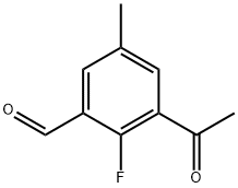 3-Acetyl-2-fluoro-5-methylbenzaldehyde Structure