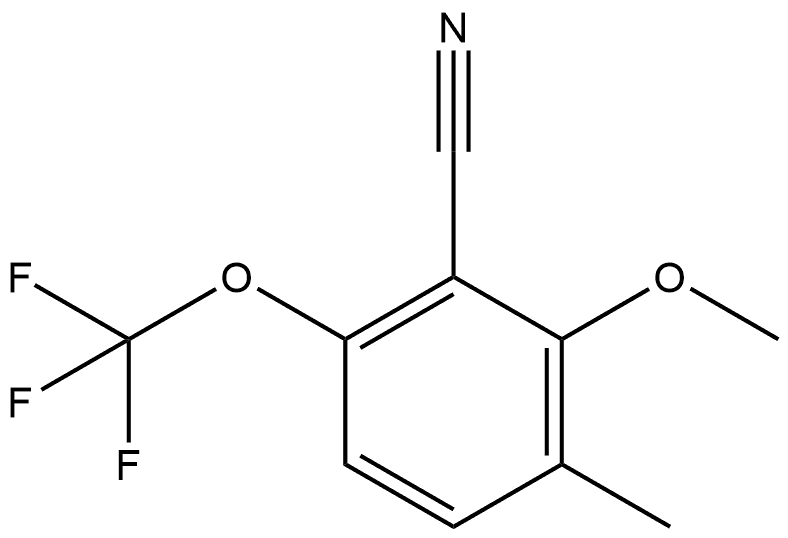 2-Methoxy-3-methyl-6-(trifluoromethoxy)benzonitrile Structure