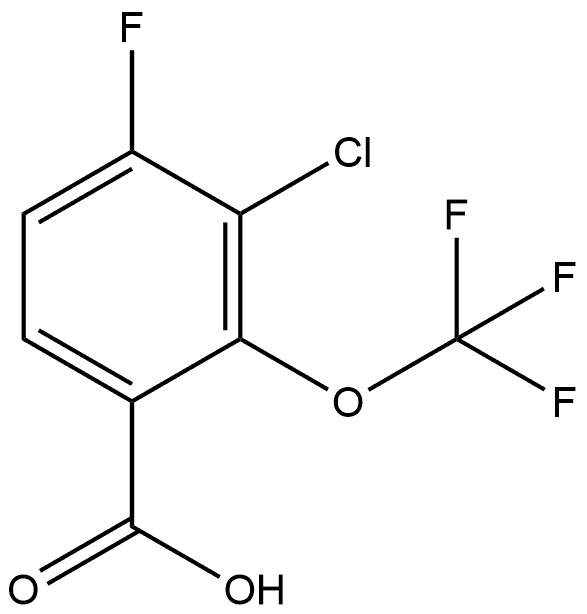 3-Chloro-4-fluoro-2-(trifluoromethoxy)benzoic acid Structure