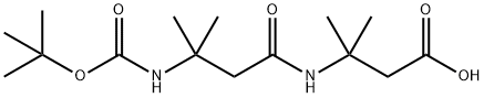 Butanoic acid, 3-[[3-[[(1,1-dimethylethoxy)carbonyl]amino]-3-methyl-1-oxobutyl]amino]-3-methyl- Structure