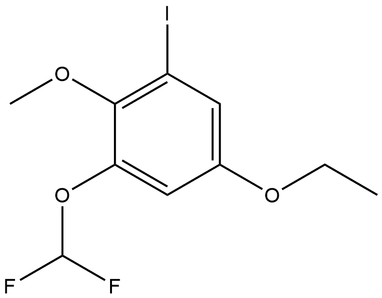 1-(Difluoromethoxy)-5-ethoxy-3-iodo-2-methoxybenzene Structure