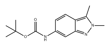Carbamic acid, N-(2,3-dimethyl-2H-indazol-6-yl)-, 1,1-dimethylethyl ester 구조식 이미지