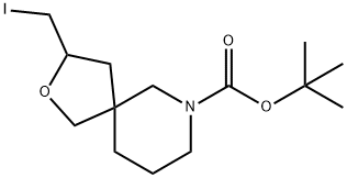 tert-butyl 3-(iodomethyl)-2-oxa-9-azaspiro[4.5]decane-9-carboxylate Structure