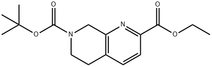 1,7-Naphthyridine-2,7(6H)-dicarboxylic acid, 5,8-dihydro-, 7-(1,1-dimethylethyl) 2-ethyl ester 구조식 이미지