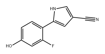 1H-Pyrrole-3-carbonitrile, 5-(2-fluoro-4-hydroxyphenyl)- 구조식 이미지