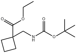 Cyclobutanecarboxylic acid, 1-[[[(1,1-dimethylethoxy)carbonyl]amino]methyl]-, ethyl ester Structure