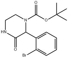 1-Piperazinecarboxylic acid, 2-(2-bromophenyl)-3-oxo-, 1,1-dimethylethyl ester 구조식 이미지