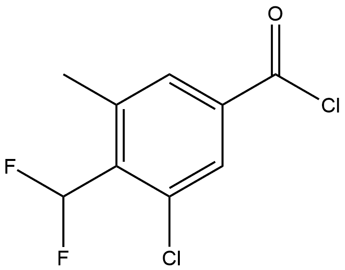 3-Chloro-4-(difluoromethyl)-5-methylbenzoyl chloride Structure