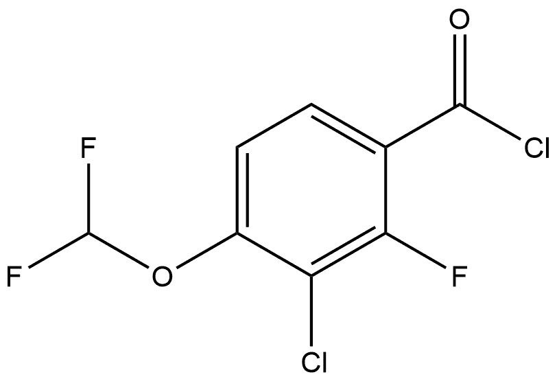 3-Chloro-4-(difluoromethoxy)-2-fluorobenzoyl chloride Structure