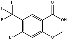 Benzoic acid, 4-bromo-2-methoxy-5-(trifluoromethyl)- Structure