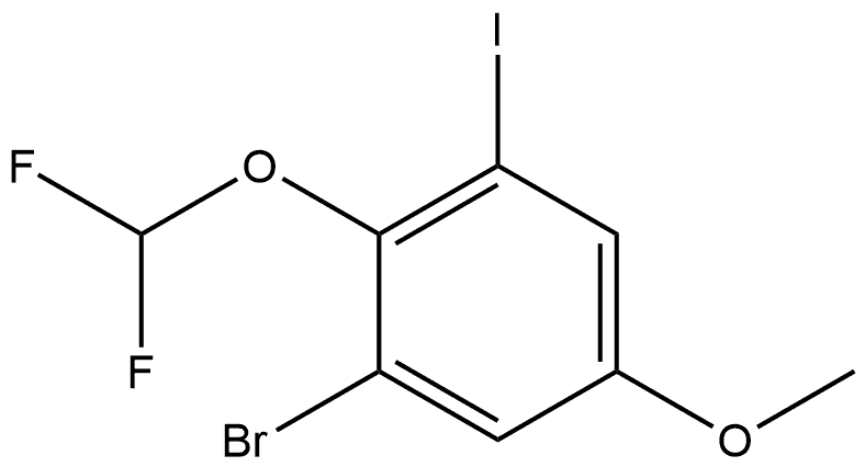 1-Bromo-2-(difluoromethoxy)-3-iodo-5-methoxybenzene Structure