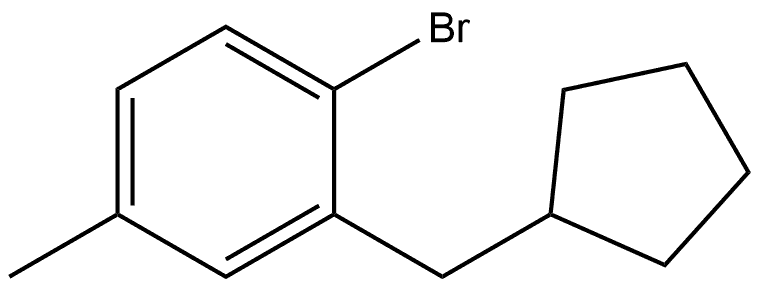 Benzene, 1-bromo-2-(cyclopentylmethyl)-4-methyl- Structure