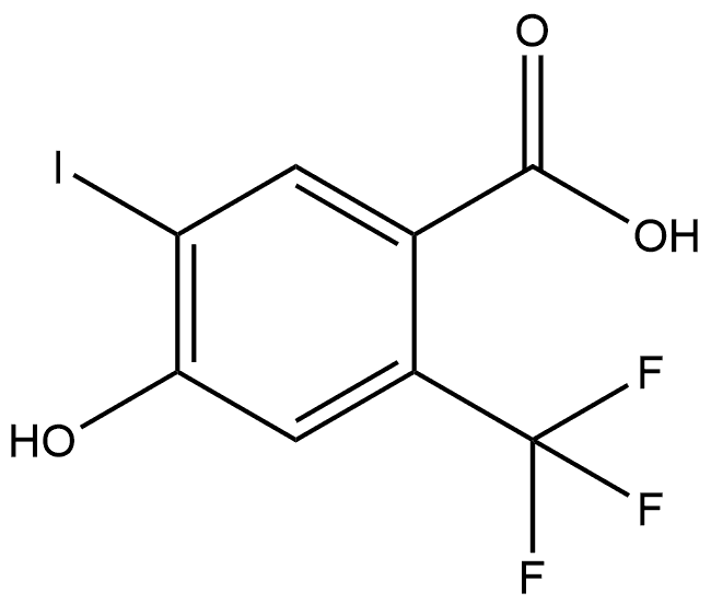 4-Hydroxy-5-iodo-2-(trifluoromethyl)benzoic acid 구조식 이미지