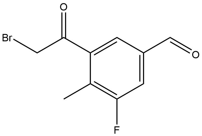 3-(2-Bromoacetyl)-5-fluoro-4-methylbenzaldehyde Structure