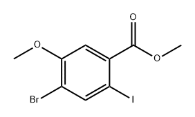 Benzoic acid, 4-bromo-2-iodo-5-methoxy-, methyl ester Structure