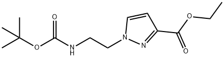 Ethyl 1-[2-[[(1,1-dimethylethoxy)carbonyl]amino]ethyl]-1H-pyrazole-3-carboxylate Structure