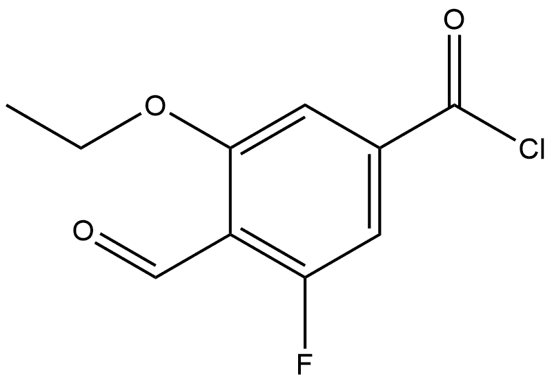 3-Ethoxy-5-fluoro-4-formylbenzoyl chloride Structure